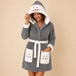 Пухкав домашен халат с коте – Plush Cat, L/XL
